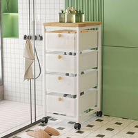 Étagère de rangement multi-niveaux sans installation, style tiroir, chariot mobile, organisateur domestique en métal moderne, gain de place pour salon et snacks