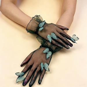 Guantes Sexys de Malla con Volantes de Mariposa para Halloween y Baile de Ópera - Product Image 5