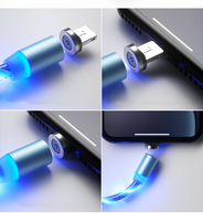 Meilleure vente cordon de chargeur LED adaptatif magnétique 3-en-1 câble de données de charge rapide pour iPhone et pour Samsung