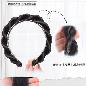 Diadema trenzada con peluca para mujer, estilo princesa, peinado recogido, efecto moldeador de rostro, aspecto natural, para cualquier forma de rostro, fibra resistente a altas temperaturas - Product Image 5