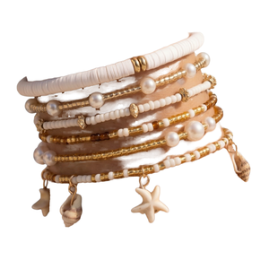 Joyería de Diseño Exclusivo, Juego de <span class=keywords><strong>Tobilleras</strong></span> de Acero Inoxidable con Estrellas de Mar <span class=keywords><strong>y</strong></span> Conchas, 6 Piezas, Estilo Boho, Verano, Playa, Resistente al Agua, Venta al Por Mayor Woying - Product Image 1