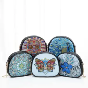 Bolso de hombro con pintura de diamantes DIY, mochila, monedero con forma especial, bolso de punto de cruz, cartera cruzada, bordado para niña