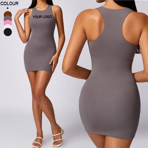 Abbigliamento sportivo/Athleisure da donna senza maniche gonna da palestra a vita alta abito da Yoga da donna - Product Image 1