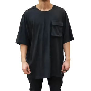 <b>Men's</b> High Quality 100% Cotton T-<b>Shirts</b> Plain Simple Front <b>Pocket</b> Style Streetwear - Product Image 4