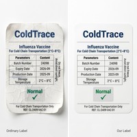 Etiquetas de Logística de Cadena de Frío de Papel Sintético Personalizadas para Transporte de Medicamentos, Resistentes al Agua, Duraderas, con Laminación Mate y Registro de Temperatura