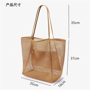 Sac à main pliable en maille filet pour femme, sac de voyage essentiel à bandoulière pour les sorties estivales en plein air - Product Image 3