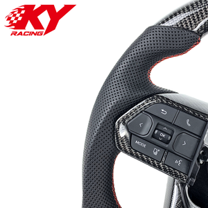 Volante deportivo personalizado de fibra de carbono y cuero para Toyota Land Cruiser 300 LC300 Prado GR Sport VXR GXR 2021-2025 - Product Image 2