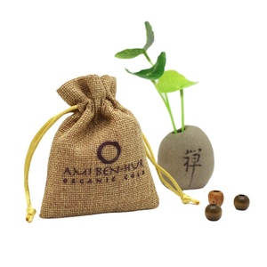 Sac en lin à cordon de serrage pour emballage cadeau, logo personnalisé, vente en gros, respirant, durable, pochette naturelle pour cadeaux, directement de l'usine - Product Image 5