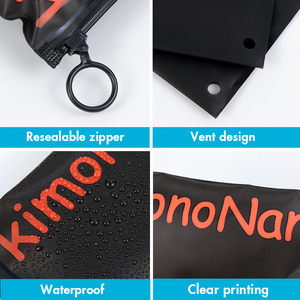 Frost özel Mylar yuvarlak Zip kilit giyim ambalaj poşetleri özel Logo LDPE plastik su geçirmez geri dönüştürülebilir - Product Image 6