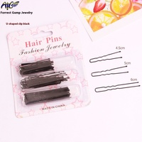 Épingles à cheveux élégantes en métal noir en forme de U, ensemble épingles à cheveux en acétate, outils de coiffure en gros