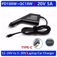 Chargeur USB et Type-C pour voiture, tout neuf, 12V à 20V, adaptateur de charge rapide double port, compatible avec les smartphones, les tablettes et les ordinateurs portables