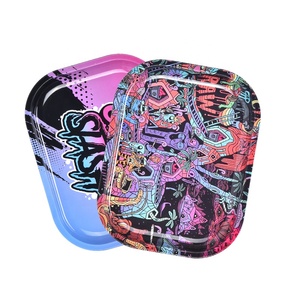 Bán buôn 7 inch tùy chỉnh thiết kế tin cán khay cho khói cửa hàng thuốc lá cổ điển kim loại cán khay - Product Image 3