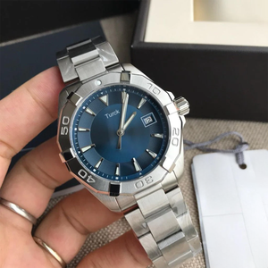 นาฬิกาข้อมือผู้ชายหน้าปัดสีดำเรียบง่ายสไตล์ธุรกิจ พร้อมตัวเรือน กลไกควอตซ์ แสดงวันที่ หน้าปัดอนาล็อก สายสแตนเลส คริสตัลแซฟไฟร์ ขนาด 20 มม. - Product Image 6