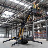 Grue araignée télécommandée tout-terrain robuste de haute qualité, capacité de charge 5t, pour travaux de toiture, 15m/10m