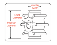 Turbine de pompe à eau flexible en laiton résistant à la corrosion, à 12 pales, modèle S6R2, pièce de rechange pour moteur diesel Mitsubishi