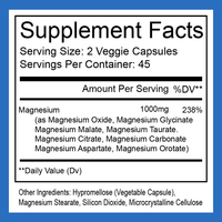 Capsules de complexe de magnésium OEM, complément de vitamines et de minéraux pour adultes et adolescents, favorise un sommeil réparateur, des os et des muscles plus forts