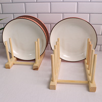 Porte-vaisselle en bois Porte-assiette en bois de pin Égouttoir vertical Organisateur d'armoires de cuisine pour bols et tasses à vaisselle