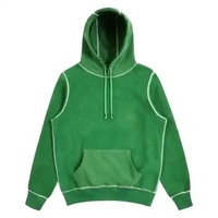 Sweat à capuche en molleton avec logo personnalisé et surpiqûres contrastées, logo brodé personnalisé, sweat à capuche pour homme grande taille