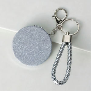 <span class=keywords><strong>Miroir</strong></span> cosmétique pliable rond personnalisé double face compact en gros avec porte-clés pour femmes, format voyage - Product Image 4