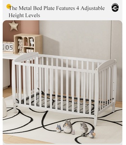 Simple <strong>Top</strong> Selling Baby Wood <strong>Cribs</strong> Convertible Sofa Bed Baby Furniture Bed Adjustable Height Metal Bed Slats - Product Image 2