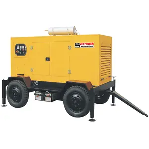 Mobile Trailer 2 Wheels Silent Type 130KW 130KVA 24V DC Electric Start Diesel Generator Set With Competitive Price