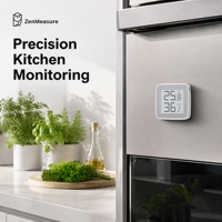 Termómetro e Higrómetro ZenMeasure, Monitor de Temperatura, Humedad y Presión de Aire para Cuarto de Bebé, Modelo MHO-C202, 1 Año de Garantía