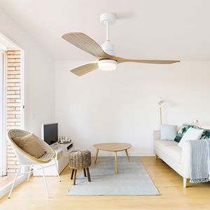 Ventilador de techo de 52 pulgadas con motor de 3 aspas de madera y luz LED para dormitorios - Product Image 6