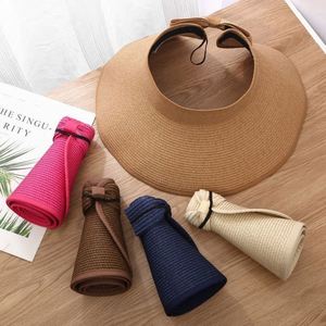 Outdoor Camping Cap Beach Sun Protection Summer Women Sun Visor <b>Straw</b> <b>Hats</b> - Product Image 1