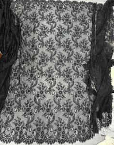 قماش دانتيل شانتيلي فرنسي AFFINITY صديق للبيئة من البوليستر والنايلون مزين بحواف رمشية مناسب لفساتين الزفاف النسائية والستائر ومفارش المائدة - Product Image 5