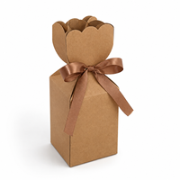 Boîte en carton ondulé recyclable personnalisée en kraft avec nœud papillon pour mariage, fête et emballage cadeau
