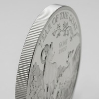 Maßgefertigte 1oz 'Jahr des Ziegen' Silberbeschichtete Zinklegierung Lunar Zodiac Geprägte Souvenir-Münze für Festivalsammlungen