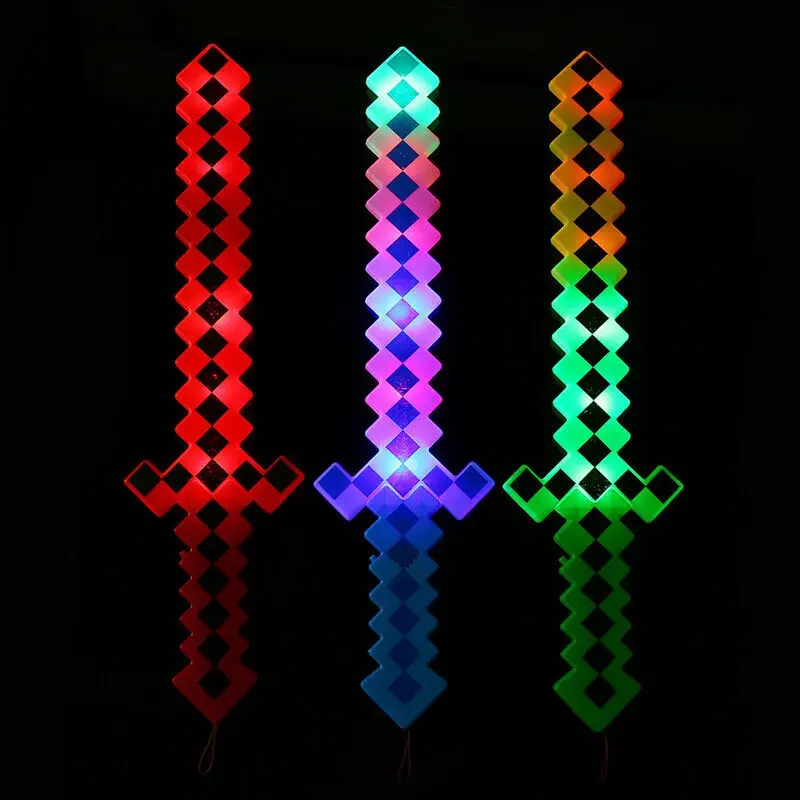 PT Wholesale Led Light Up Toys Led Flashing Swords For Kids Favors Light Up Toy Swords With Sound Pixel Double Light Up Swords