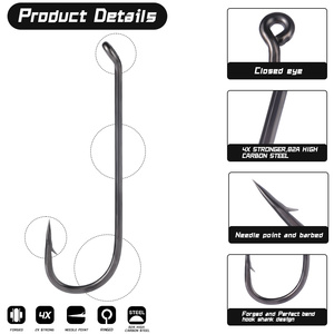 Hameçons à mouche sèche KONA en nickel noir, acier à haute teneur en carbone, anti-corrosion, <span class=keywords><strong>super</strong></span> résistants, accessoires pour la pêche à la truite, la pêche à la carpe et la pêche en eau salée - Product Image 4