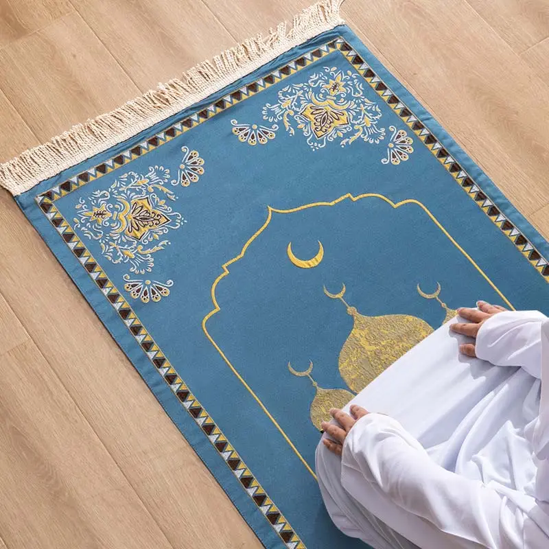 Alfombra de oración lavable árabe para adoración arrodillada y oraciones adecuada para rituales y meditación