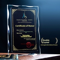 Plaque d'honneur et médailles de récompense en cristal K9 personnalisable haut de gamme, gravées, écologiques, avec certificat authentifié