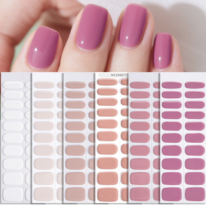 Tiras de Uñas de Gel Semicuradas al por Mayor, Pegatinas de Uñas de Gel de Color Sólido - Product Image 6