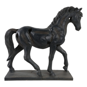 Scultura di Cavallo con Effetto Craquelé, Pezzo d'Arte Moderno per Arredamento Casa, Soggiorno, Ingresso, Bagno - Product Image 4