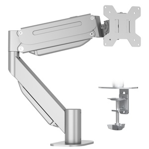 MD71M 17 "-43" 13kg Resorte de Gas de alta resistencia Brazo de monitor único Montaje de escritorio Soporte de pantalla curvo plateado Soporte de ordenador Montaje VESA - Product Image 2