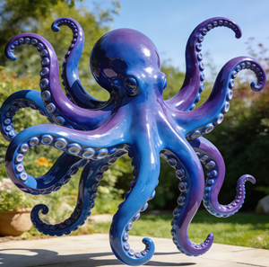 Sculture Marine di Alta Qualità, Grande Scultura di Polpo in Vetroresina per Giardino in Vendita - Product Image 1
