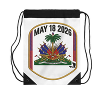 Sac à dos portable de haute qualité avec cordon de serrage, design national haïtien personnalisé, grande capacité, pour sports de plein air, en polyester
