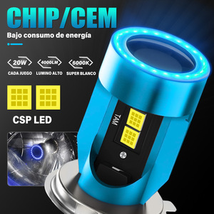 ไฟหน้ารถมอเตอร์ไซค์ LED รุ่น MD007 20W 4000LM 6000K ชิป CSP พร้อมไฟตาปีศาจสีแดง แสงสีขาวกำลังสูง - Product Image 3