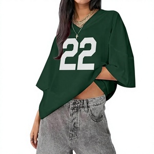 Camiseta estampada con cuello en V para mujer, camiseta informal de manga corta con gráfico abstracto, camiseta de verano a la moda - Product Image 1