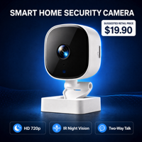 Caméra de sécurité WiFi 720p, caméra intérieure pour la maison, vision nocturne, audio bidirectionnel, application téléphonique, compacte