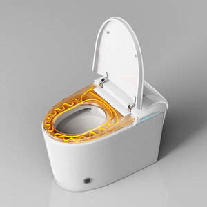 โถสุขภัณฑ์อัจฉริยะดีไซน์ใหม่ทันสมัยสำหรับโรงแรม แบบติดตั้งบนพื้น พร้อมที่นั่งอุ่น ฝารองนั่งอัตโนมัติ ระบบชำระล้างด้วยไฟฟ้า โถเซรามิกอัจฉริยะ - Product Image 3