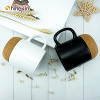 Tasses à sublimation avec base en liège 11oz (60cc) en céramique et porcelaine blanches, vente en gros, mugs de qualité supérieure, Usine de céramique