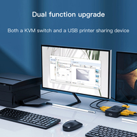 SAMZHE Manual 2-in-1-out KVM Switcher VGA Video Switching Monitor untuk Tampilan Desktop Mouse Keyboard USB Perangkat Berbagi Printer