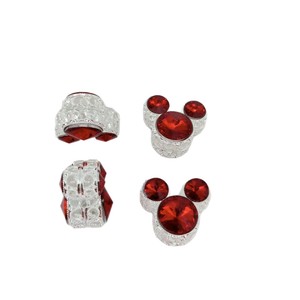 Colgante de Cabeza de Mickey Mouse, Aleación Plateada con Incrustaciones de Diamantes, Accesorios de Joyería DIY, Opciones de Color Rojo, Blanco y Negro - Product Image 5