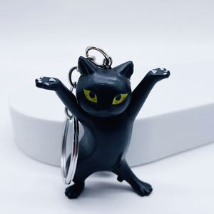 Porte-clés chat en PVC mignon très prisé, figurines chat dansant, porte-stylo, décoration suspendue envoûtante pour bureau et sacs, petit cadeau - Product Image 5