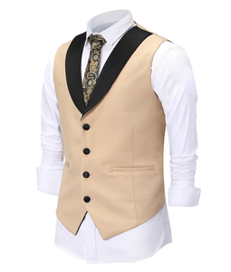 Traje de Hombre Casual Beige de 3 Piezas, Último Modelo 2025, Lujoso y Moderno, Corte Entallado (Chaqueta + Pantalones + Chaleco), Traje de Boda Masculino - Product Image 3