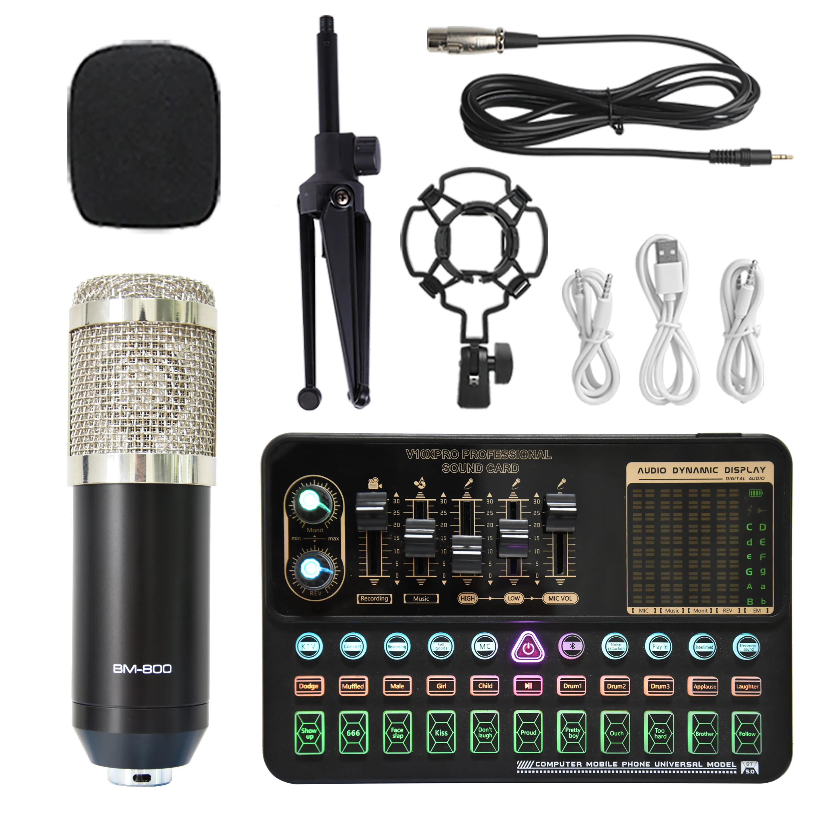 Computer cellulare live steam Studio Audio registrazione vocale attrezzatura da Studio di moda Kit microfono per registrazione musicale V10XPRO